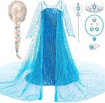 Premium blue Elsa Frozen Dress for Girls for school performance Pakistan.