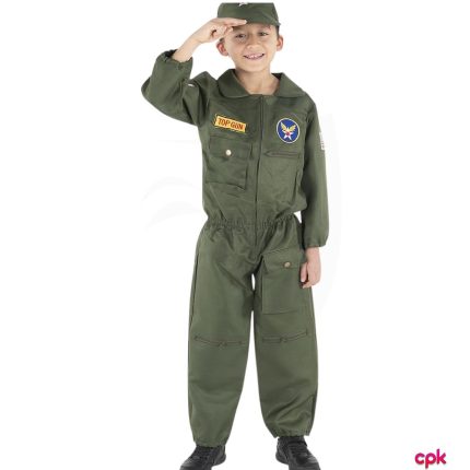 Little boy wearing authentic Air Force Uniform for Kids by costumes.pk