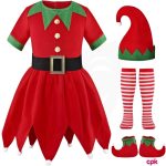 Elf Costume for Kids Include shoes, socks, cap, shirt and belt