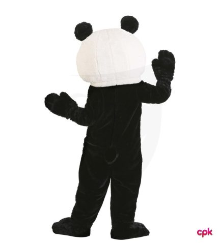 A happy child wearing soft black and white panda costumes for kids with ears