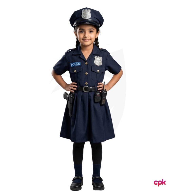 Premium frock style Police girls costume in Pakistan for school fancy dress events