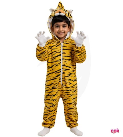 Kids wearing premium wild tiger costume for kids in Pakistan for school annual day play