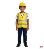 White professional chef costume for kids with apron and hat