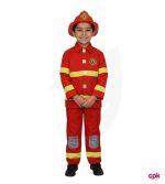 Premium red fire fighter costume for kids with helmet from costumes.pk
