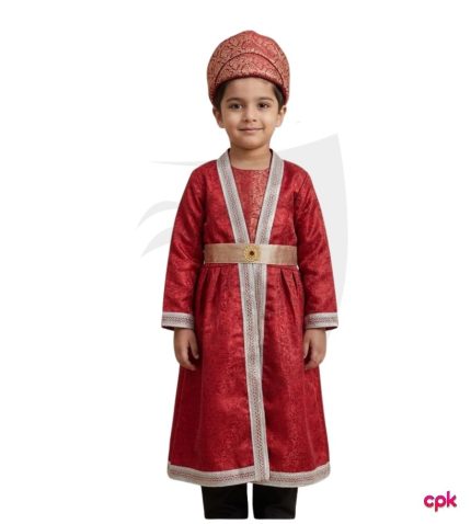 Front and back view of Kayi King Costume for Kids by costumes.pk